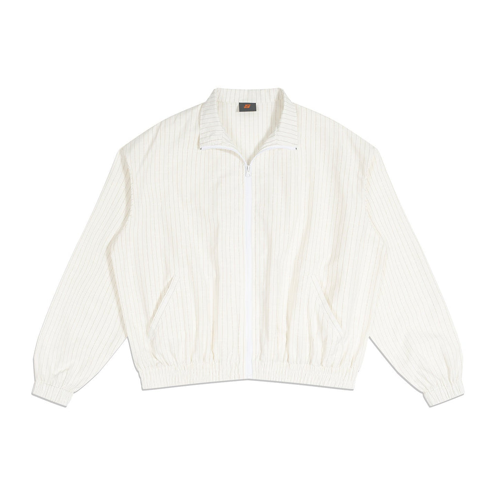 Corwin | Mens Striped Lightweight Stand Collar Zip Up Track Jacket