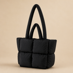 Cosette | Womens Quilted Padded Shoulder Tote Handbag Bag, Black