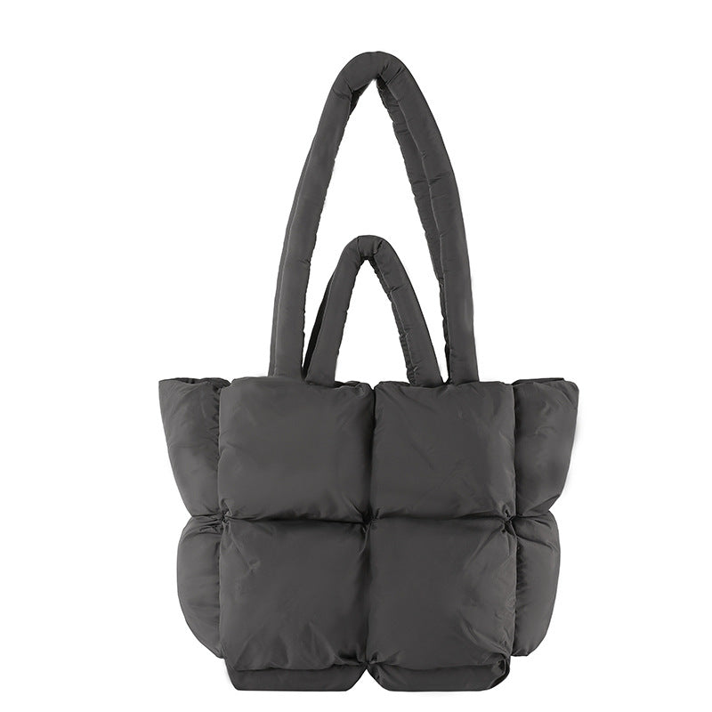 Cosette | Womens Quilted Padded Shoulder Tote Bag - Grey