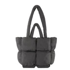 Cosette | Womens Quilted Padded Shoulder Tote Bag - Grey