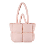 Cosette | Womens Quilted Padded Shoulder Tote Bag - Pink