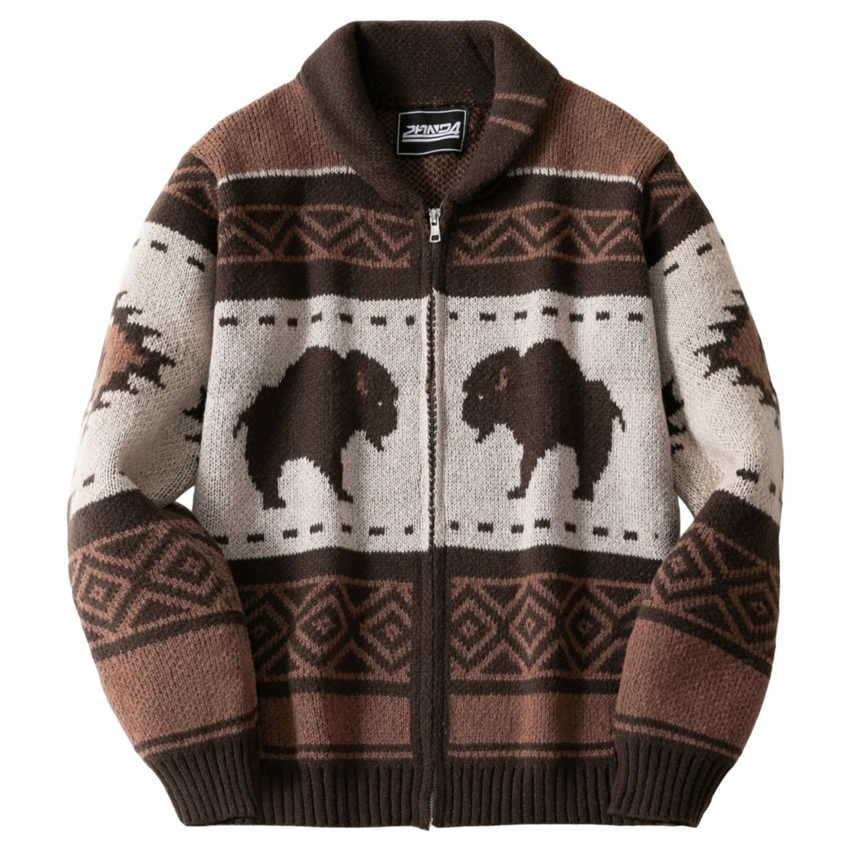 Cullen | Mens Jacquard Knit Button Up Cardigan Sweater