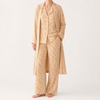 Cynthia | Womens Cotton Long Sleeve Loungewear Pajama Set, Cream