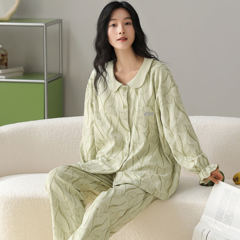 Cynthia | Womens Cotton Long Sleeve Loungewear Pajama Set