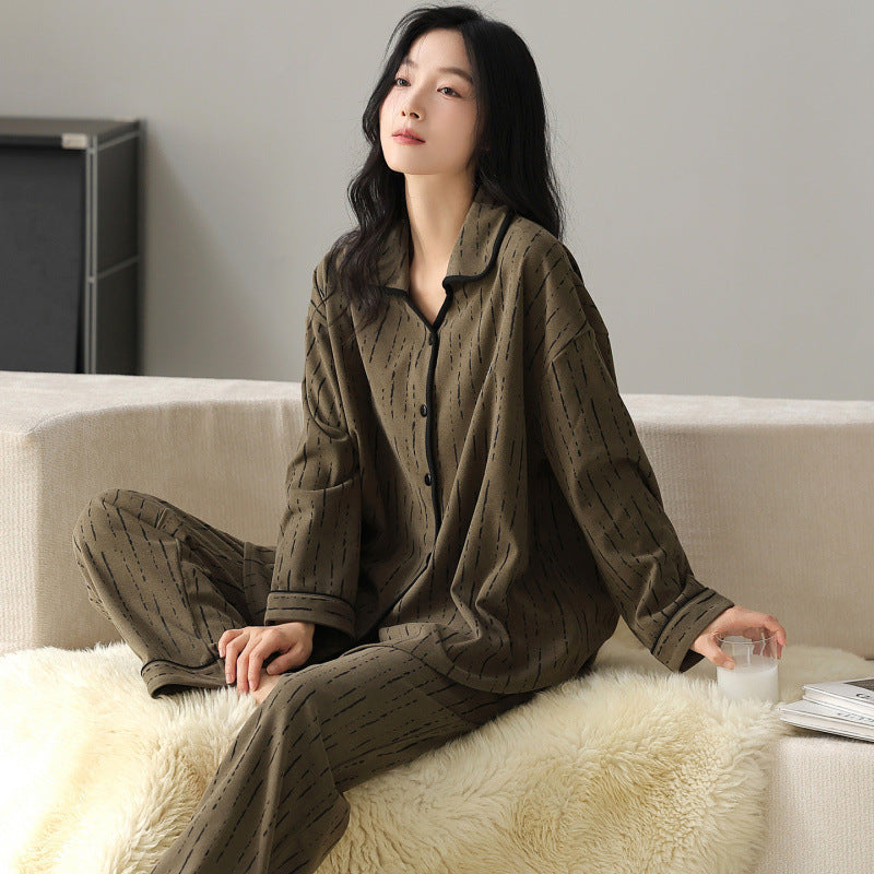 Cynthia | Womens Cotton Long Sleeve Loungewear Pajama Set