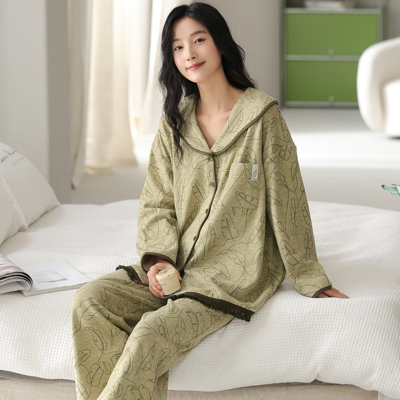 Cynthia | Womens Cotton Long Sleeve Loungewear Pajama Set