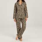 Cynthia | Womens Cotton Long Sleeve Loungewear Pajama Set, Chocolate Brown