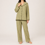 Cynthia | Womens Cotton Long Sleeve Loungewear Pajama Set, Sage Green