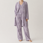 Cynthia | Womens Cotton Long Sleeve Loungewear Pajama Set, Mauve