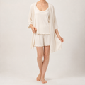 Daisy | Womens Short Sleeve Summer Shorts Pajama Set, Beige