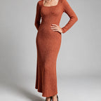 Danielle | Womens Maternity Ribbed Knit Long Sleeve Sweater Dress