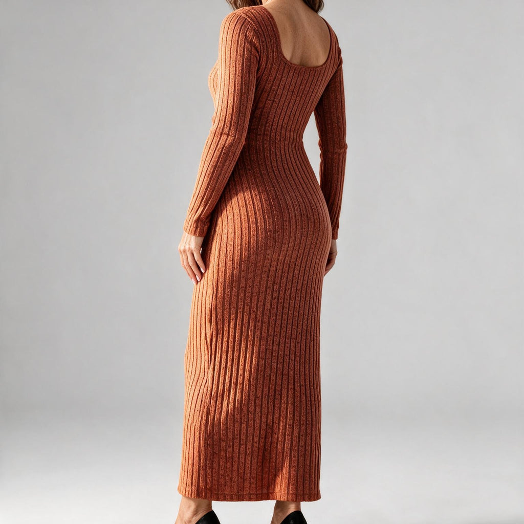 Danielle | Womens Maternity Ribbed Knit Long Sleeve Sweater Dress