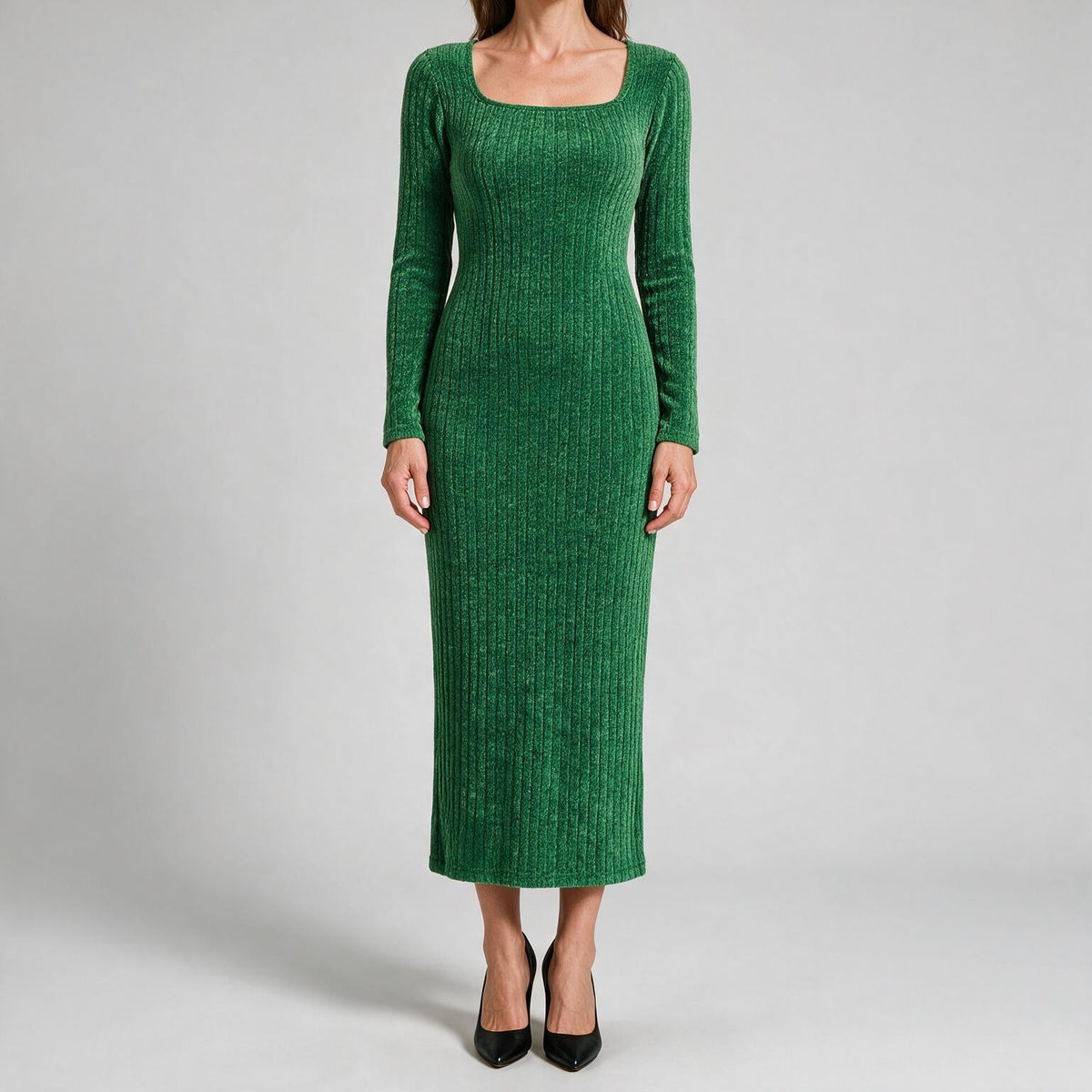 Danielle | Womens Maternity Ribbed Knit Long Sleeve Sweater Dress