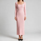 Danielle | Womens Maternity Ribbed Knit Long Sleeve Sweater Dress