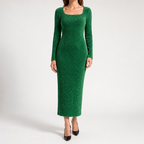 Danielle | Womens Maternity Ribbed Knit Long Sleeve Sweater Dress, Green