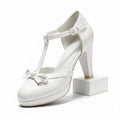 Darlene | Womens Round Toe Chunky Heel Pumps Court Shoes
