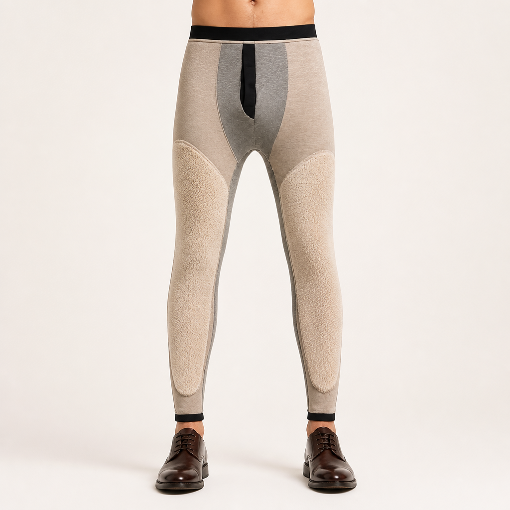 Dave | Mens Fleece Lined Thermal Warm Winter Thick Pants, Black 2