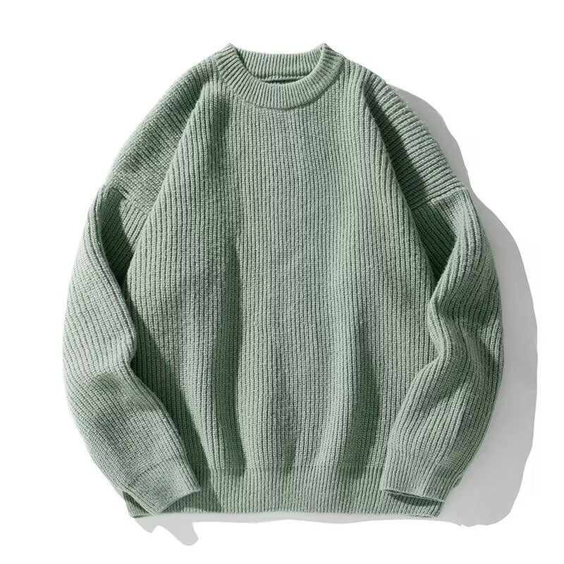 Davis | Mens Heavy Ribbed Knit Sweater Loose Fit Pullover
