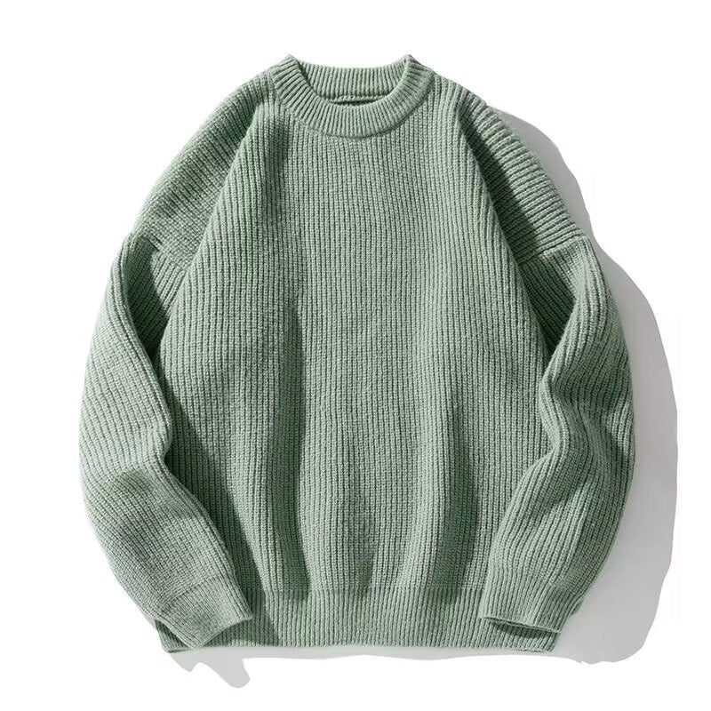 Davis | Mens Heavy Ribbed Knit Sweater Loose Fit Pullover