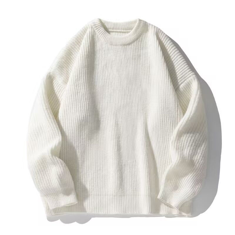 Davis | Mens Heavy Ribbed Knit Sweater Loose Fit Pullover