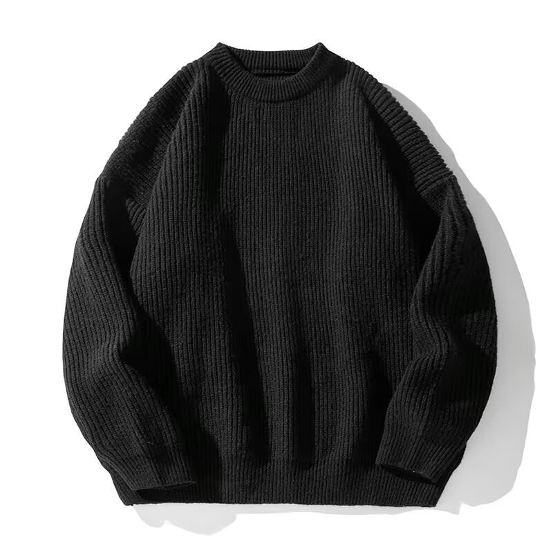 Davis | Mens Heavy Ribbed Knit Sweater Loose Fit Pullover