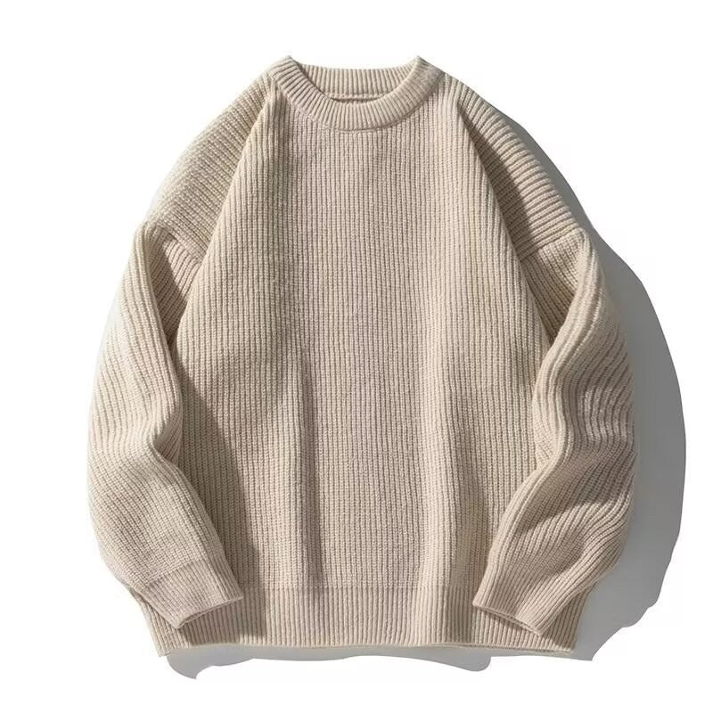 Davis | Mens Heavy Ribbed Knit Sweater Loose Fit Pullover
