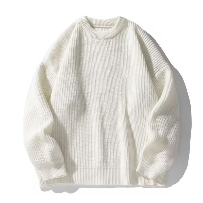 Davis | Mens Heavy Ribbed Knit Sweater Loose Fit Pullover