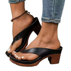 Dawson | Womens Block Heel Mules Slide Sandals Heeled Slippers