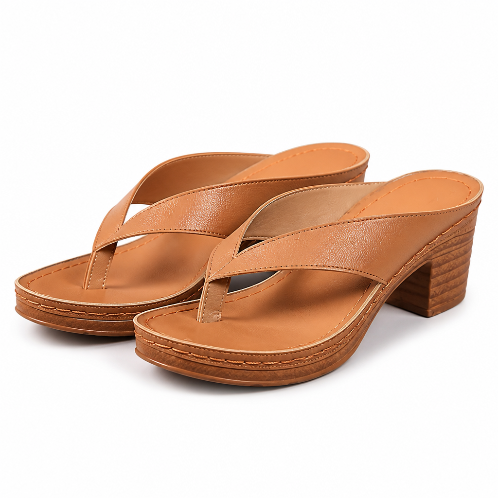 Dawson | Womens Block Heel Mules Slide Sandals Heeled Slippers