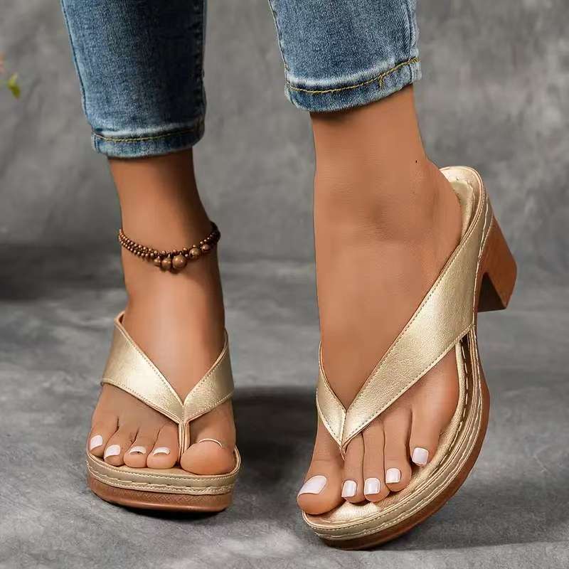 Dawson | Womens Block Heel Mules Slide Sandals Heeled Slippers