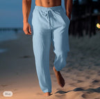 Deacon | Mens Linen Straight Leg Breathable Lightweight Casual Summer Pants