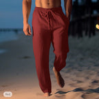 Deacon | Mens Linen Straight Leg Breathable Lightweight Casual Summer Pants