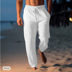 Deacon | Mens Linen Straight Leg Breathable Lightweight Casual Summer Pants