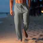 Deacon | Mens Linen Straight Leg Breathable Lightweight Casual Summer Pants