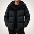 Dean | Mens Puffer Jacket Fleece Lined Padded Winter Warm Quilted Coat, Black
