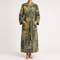 Debra | Womens Cotton Kimono Loungewear Sleepwear Bathrobe Robe, Design 1