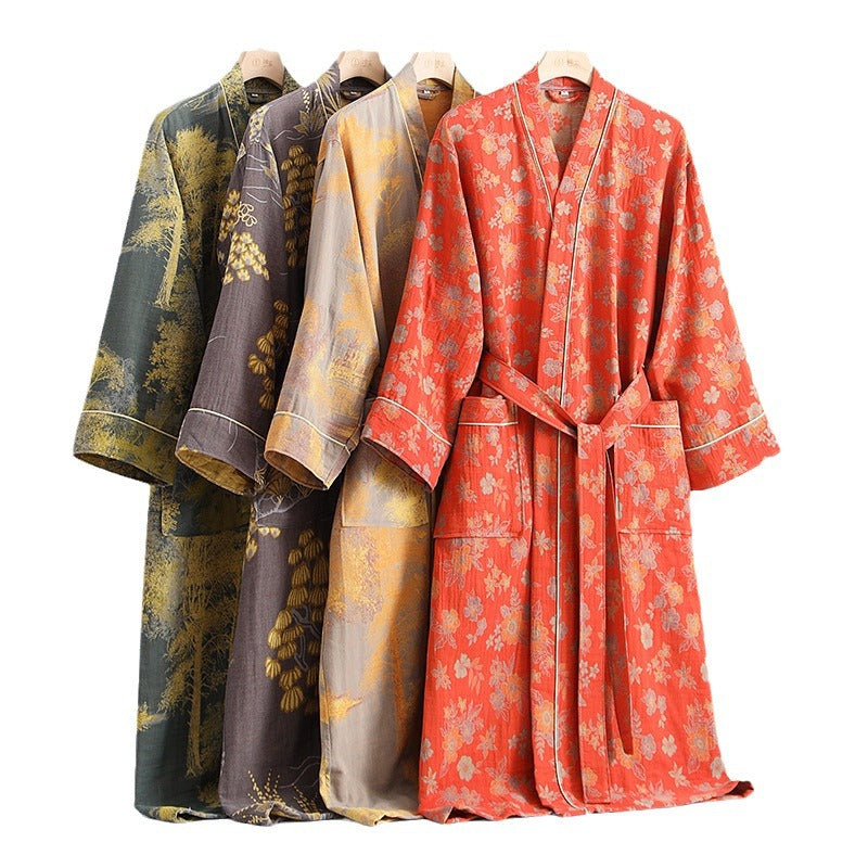 Debra | Womens Cotton Kimono Loungewear Sleepwear Bathrobe Robe