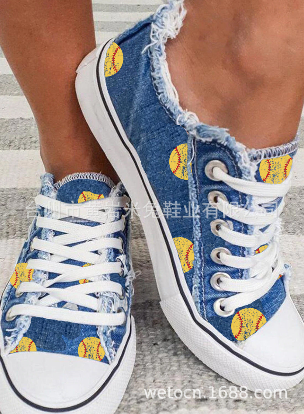 Delia | Womens Printed Canvas Lace Up On Flat Shoes - 8