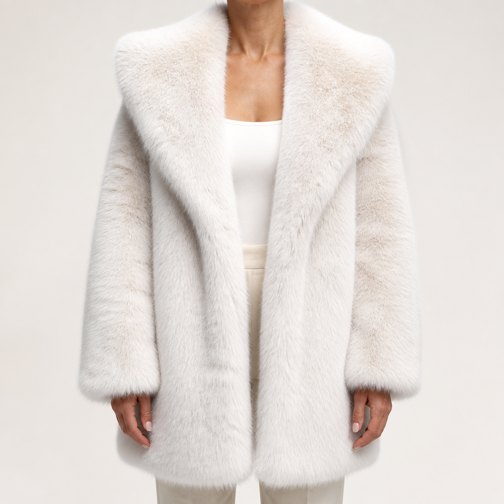 Delilah | Womens Faux Fur Hooded Fluffy Cropped Teddy Winter Coat, White