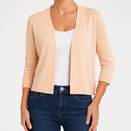 Delphine | Womens Cardigan Knitted Short Coat Versatile Outerwear, Apricot
