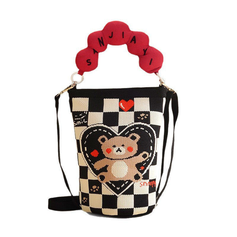 Denise | Womens Knitted Bucket Bag Crossbody Purse Shoulder Handbag