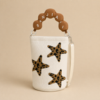 Denise | Womens Knitted Bucket Bag Crossbody Purse Shoulder Handbag, Beige