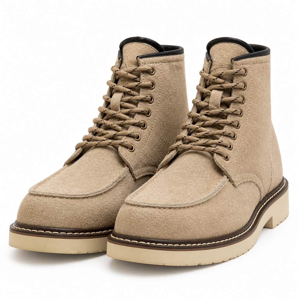 Dennis | Mens Leather Work Boots Retro Motorcycle British Style Footwear