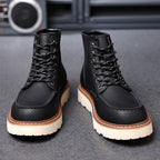 Dennis | Mens Leather Work Boots Retro Motorcycle British Style Footwear