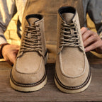 Dennis | Mens Leather Work Boots Retro Motorcycle British Style Footwear
