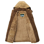 Derek | Mens Fleece Lined Hooded Warm Padded Mid Length Winter Parka Coat