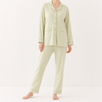 Desiree | Womens Cotton Long Sleeve Pajama Set, Sage Green