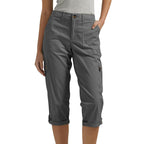 Diane | Womens Elastic Waist Multi Pocket Cropped Cargo Pants