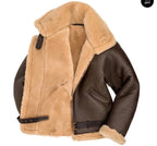 Dillon | Mens Faux Suede Sherpa Lined Belted Warm Winter Jacket