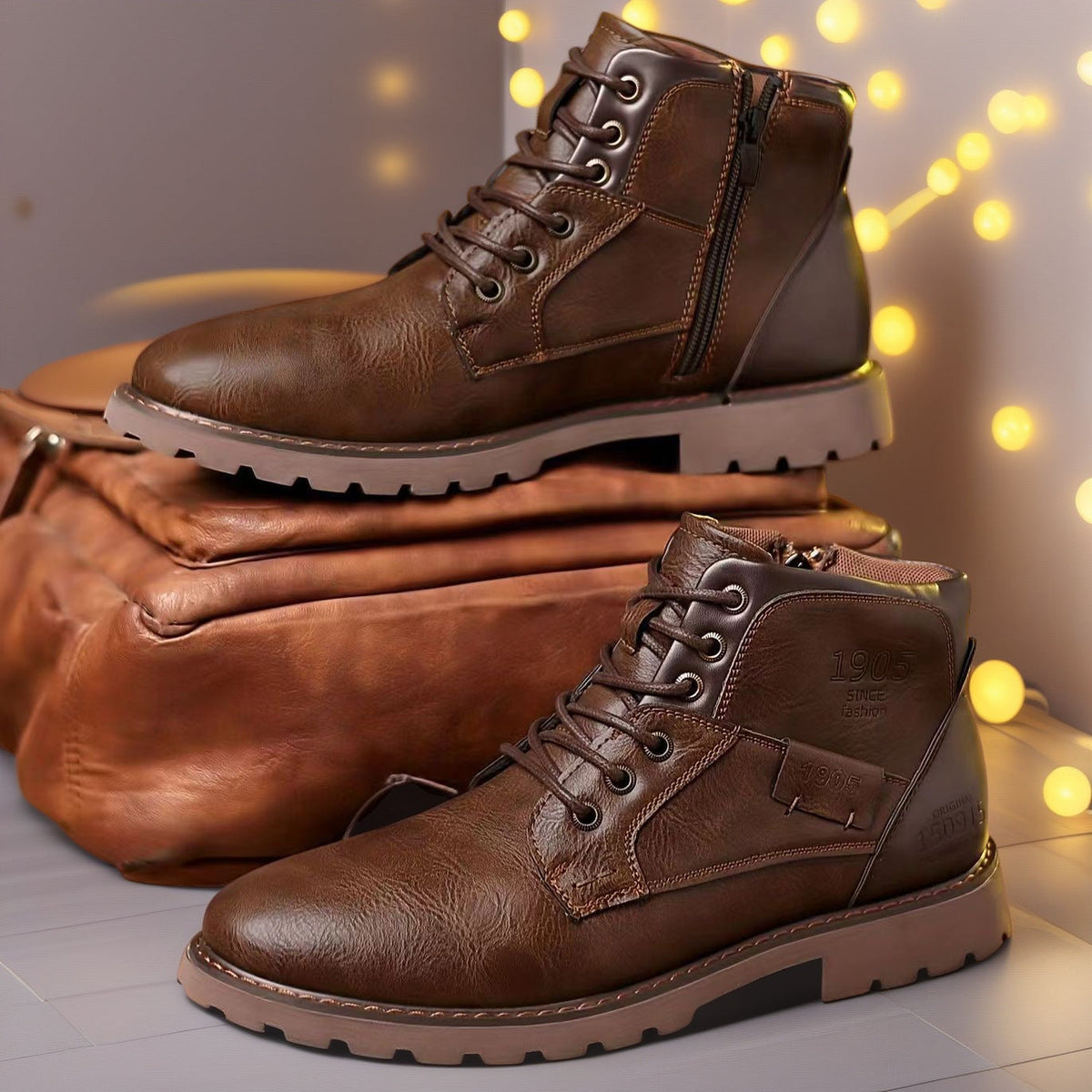 Donald | Mens Work Boots Ankle Zip Up Casual Desert Chukka Footwear